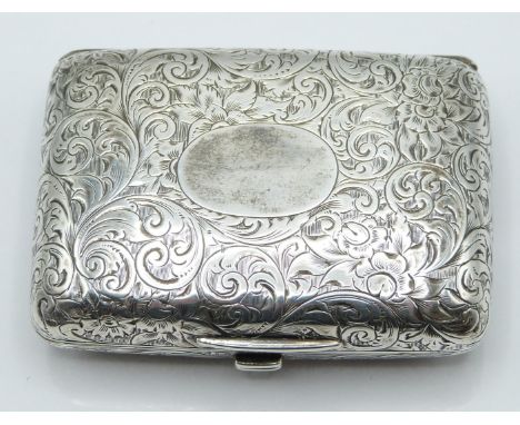 Victorian hallmarked silver pill or snuff box with engraved decoration and gilt wash interior, London 1880 maker&nbsp;Thomas 