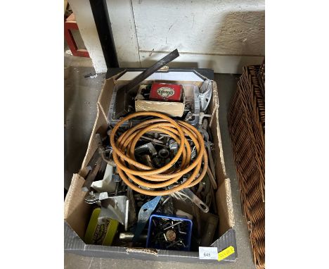 Box of various assorted tools and other items