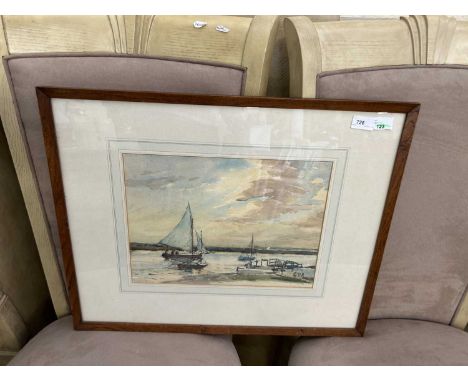 Graham Seaton Dudley Page (British, b.1905), "Sailing Boats on the Ouse", watercolour, initialed lower right, 27x37cm, framed
