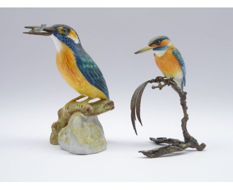 Albany Worcester model of a Kingfisher, H17cm and a Spode porcelain Kingfisher (2) Condition Report & Further Details Click h