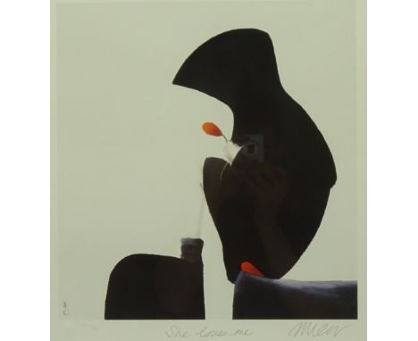 After Mackenzie Thorpe (British 1956-): 'She Loves Me', limited edition lithograph No.VIII/CC, signed and numbered in pencil 