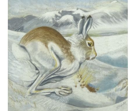 Arctic Hare pastel signed W R Wallis and Three Heads, oil signed R Pevel Condition Report & Further Details Click here for fu