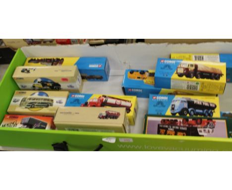 Box of Corgi model wagons, various, including numbers 97932, 16302, 97840, 09701, 13601