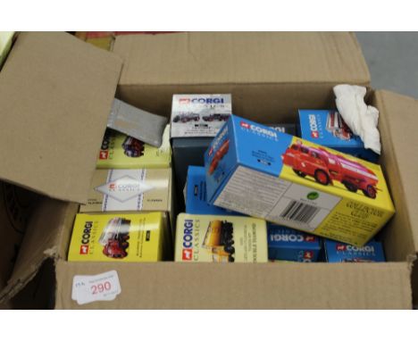 Thirteen Corgi model wagons, trucks, vans etc, including numbers 16601, 20201, 27301, 17501