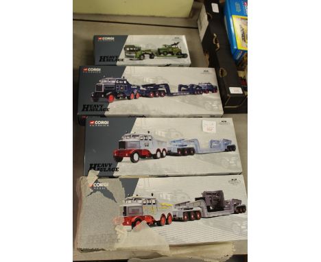 Four Boxed Corgi Heavy Haulage Models, 17602, 17601, 17701, 31003