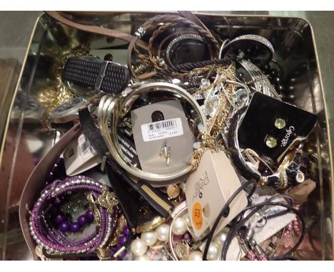 Selection of costume jewellery to include three watches. P&amp;P Group 2 (£18+VAT for the first lot and £3+VAT for subsequent