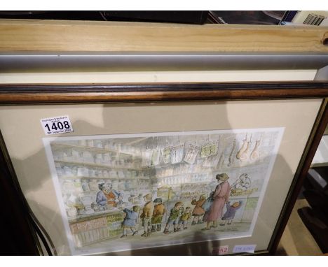 Margaret Clarkson print, Spending Money, 38 x 27 cm, and two others. Not available for in-house P&amp;P 