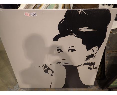 Canvas print of Audrey Hepburn, 80 x 85 cm. Not available for in-house P&amp;P 