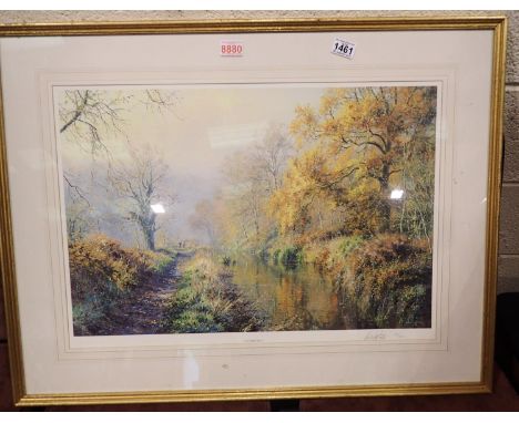 Rex in Preston limited edition 28/500 print Autumn walk, 88 x 68 cm. Not available for in-house P&amp;P 