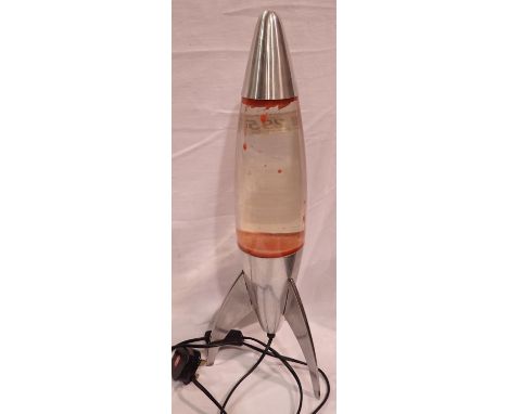 Rocket shaped lava lamp, H: 50 cm (approximately). All electrical items in this lot have been PAT tested for safety and have 