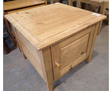 Pine single door bedside cabinet, 57 x 57 x 50 cm H. Not available for in-house P&amp;P 