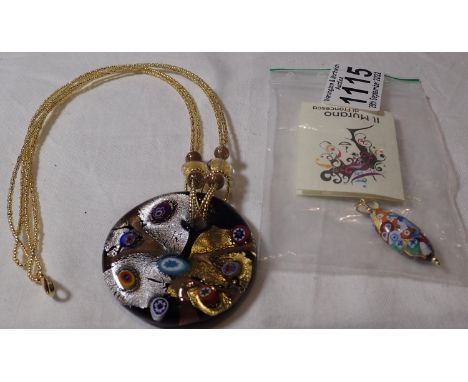 Two Murano glass pendants, D: 50 mm. P&amp;P Group 1 (£14+VAT for the first lot and £1+VAT for subsequent lots) 
