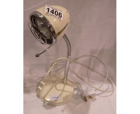 White desk lamp, H: 35 cm. All electrical items in this lot have been PAT tested for safety and have passed. This does not co