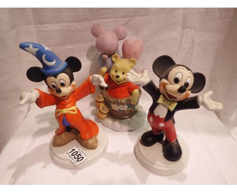 Two Disney Mexico ceramic Mickey Mouse figures, H: 18 cm. P&amp;P Group 2 (£18+VAT for the first lot and £3+VAT for subsequen