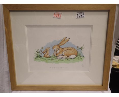 Anita Jeram limited edition 277/495 print, Guess How Much I Love You with embossed stamp, 50 x 35 cm. Not available for in-ho