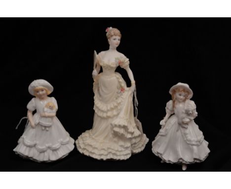 Two Royal Worcester figures comprising 'Lucy & Katie', together with a Coalport figure 'Rebecca' the Coalport heirloom figuri