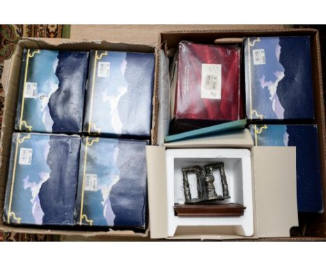 Eight boxed Tudor Mint Myth and Magic figures, including 336 'Proclaiming The Dragon's Spell', 3329 'Destroyer of Evil', 3363
