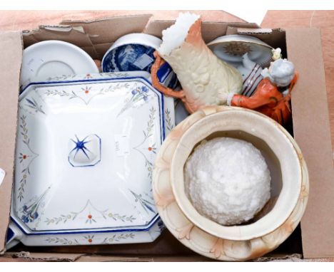 A collection of various ceramics, comprising a Shelley hand painted tureen, pattern '19511', a Paragon coffee cup and saucer 