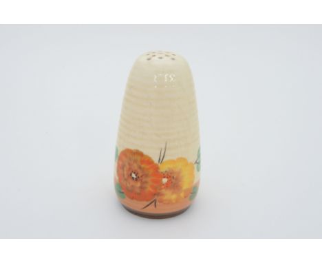 Clarice Cliff for Wilkinson, a Linton sugar sifter, orange 'Honeydew' (a/f)