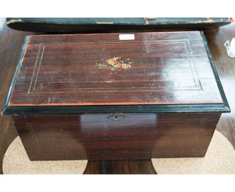 A late 19th Century mahogany cylinder musical box, retailed by B.H.A. Ste. croix, Switzerland of rectangular form , playing e