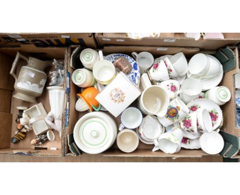 Two boxes of ceramics in Goebel and Nao and Colclough  