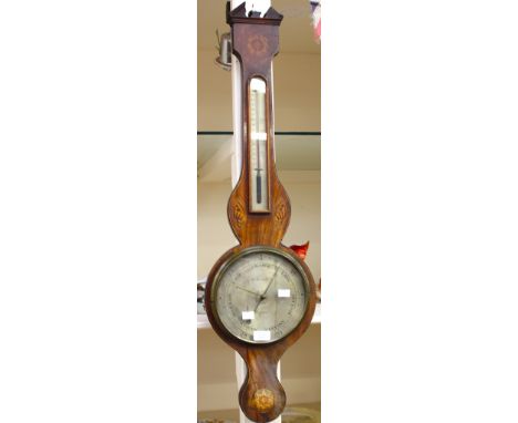 Banjo barometer and thermometer by A Ortelli of Oxford