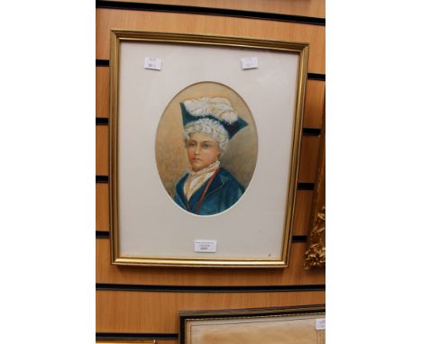 Portrait of a lady, signed CMT 1880, watercolour, monogram, 15.5 x 13 inches. 