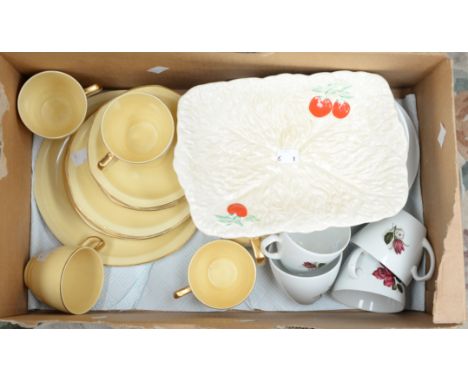 Two ceramic tea services post World War II together with a Beswick salad plate