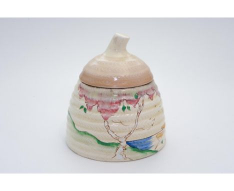 Clarice Cliff, a 'Taormina' honey pot, beehive form, unmarked