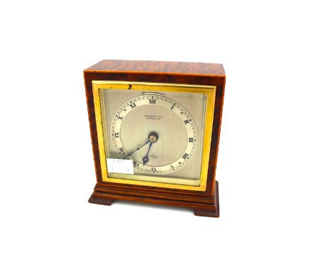 An Art Deco Elliot amboyna bracket clock