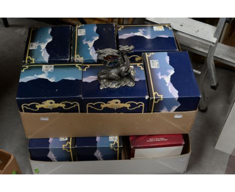 Twelve boxes Tudor Mint Myth and Magic figures, including 3309 'Le Mort d' Arthur', 0794 'Dragon Underworld', 3617 'Royal Cry