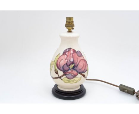 Moorcroft lamp, 'Magnolia' pattern 