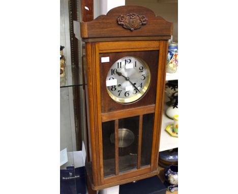 A nautical clock and barometer, together with an early 20th Century oak box clocks (2)