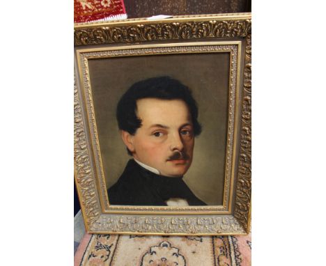 Portrait study of a gentleman, oil on canvas, unsigned, gilt framed