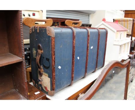 A vintage travel trunk with White Star Line labels
