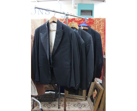 World War II black sailor Uniform (moth damage), a dinner jacket and black 1950/60s dinner jacket (4) by Berslams and a dinne