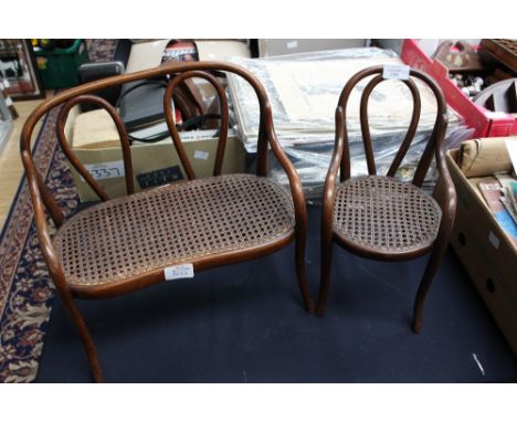 An apprentice bergere sofa and armchair (2) 