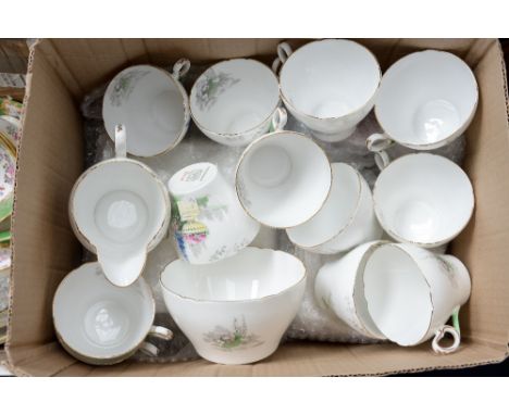 A Shelley tea set 0163 pattern for twelve places, including cups, saucers, plates, sugar, cream etc 