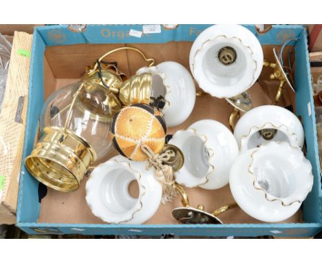 A box of light fittings and shades