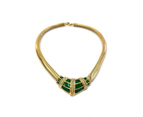 Elegant Christian Dior necklace stamped Christian Dior on clasp. approx. 41 cm in length in worn, vintage condition Some sign