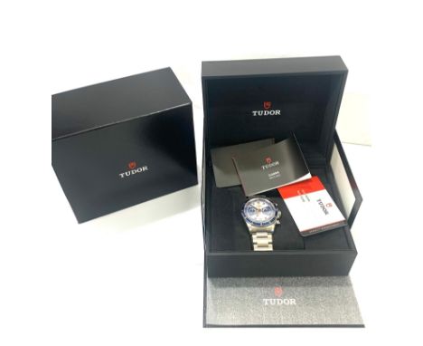 New boxed Rolex Tudor Geneve chronograph model 70330b as new in box with paperwork purchase dated 14/11/19 never been worn 