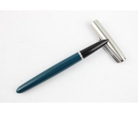 Vintage Parker 51 Teal fountain pen with brushed Steel Cap Dip Item is in vintage condition  Signs of age &amp; use, has a re