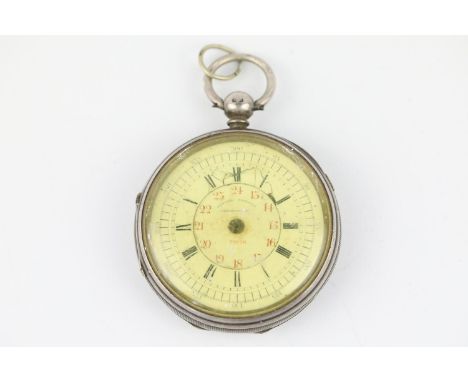 Vintage Gents Hallmarked .925 STERLING SILVER Fusee Centre Seconds Chronograph POCKET WATCH Key-Wind  SPARES &amp; REPAIRS  M