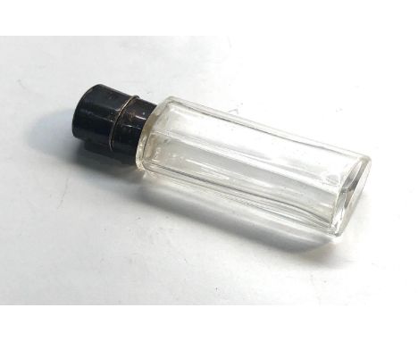 antique silver top enamel perfume bottle uncleaned condition measures approx 8cm,&nbsp;overall good uncleaned condition