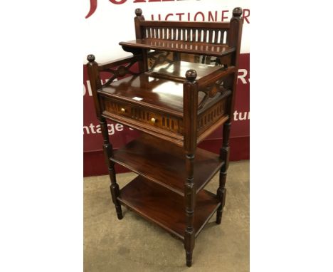 A Chippendale style hardwood single drawer hall table 