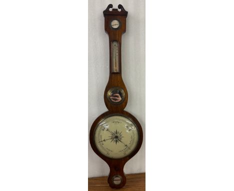 An early Victorian mahogany banjo barometer 