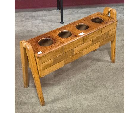 A teak rectangular planter 
