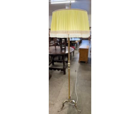 A French brass floor standing standard lamp 