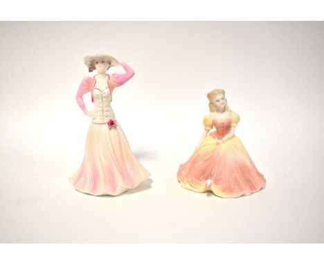 COALPORT; a small figurine modelled by John Bromley 'Celebration Time', and a figure 'Debutantes Beth' modelled by Jack Glynn