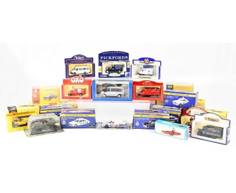 A good quantity of various boxed scale model vehicles to include various Atlas Editions classic sports cars, Triumph Spitfire